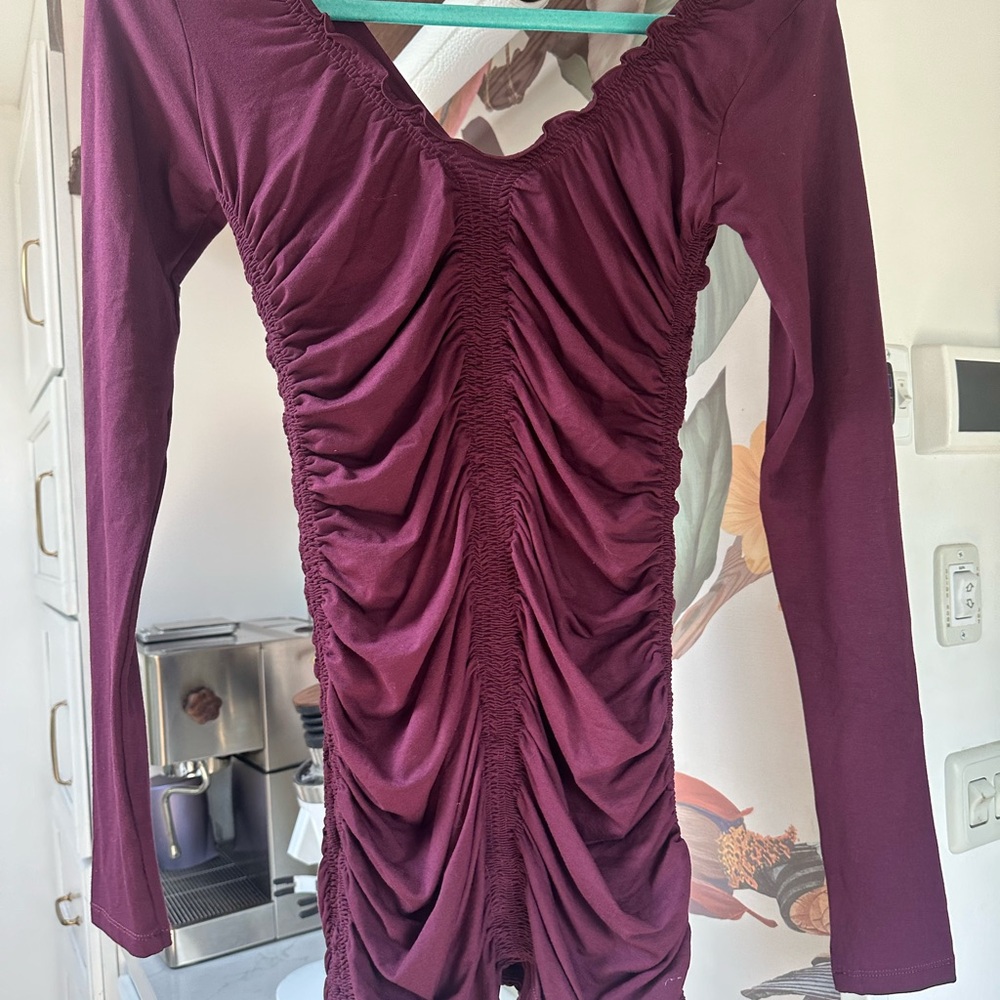 Leom Design Hati Long Sleeve Tunic/Mini Dress in Berry